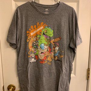 Old Navy Nickelodeon Characters Grey T Shirt Mens Size Large